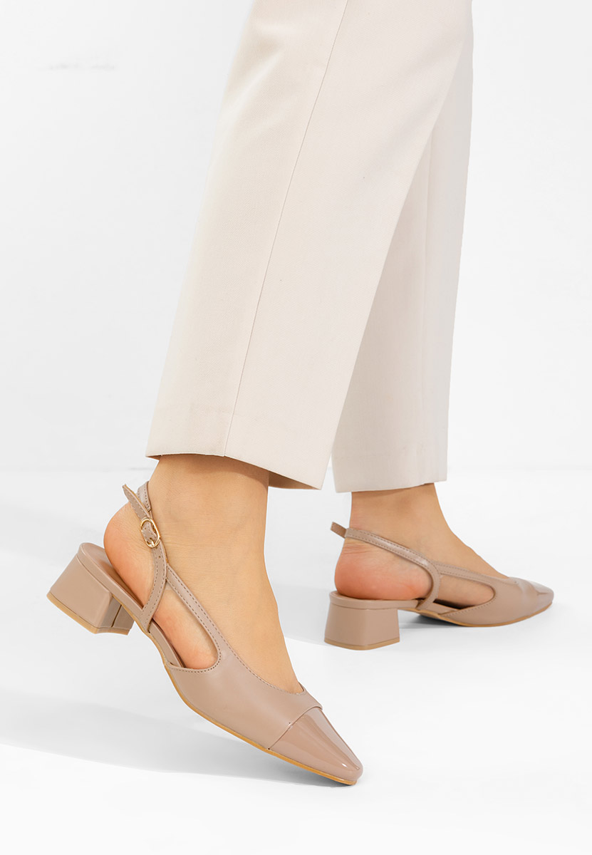 Khaki lodičky s otevřenou pätou Alexonia