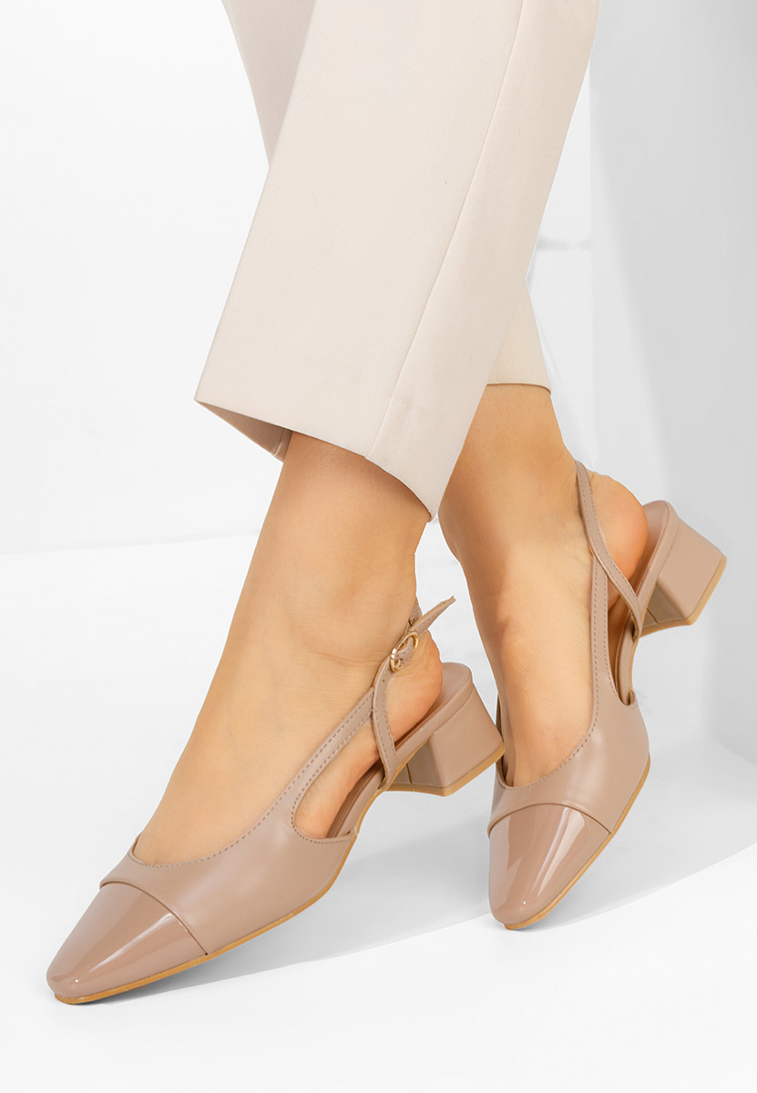 Khaki lodičky s otevřenou pätou Alexonia