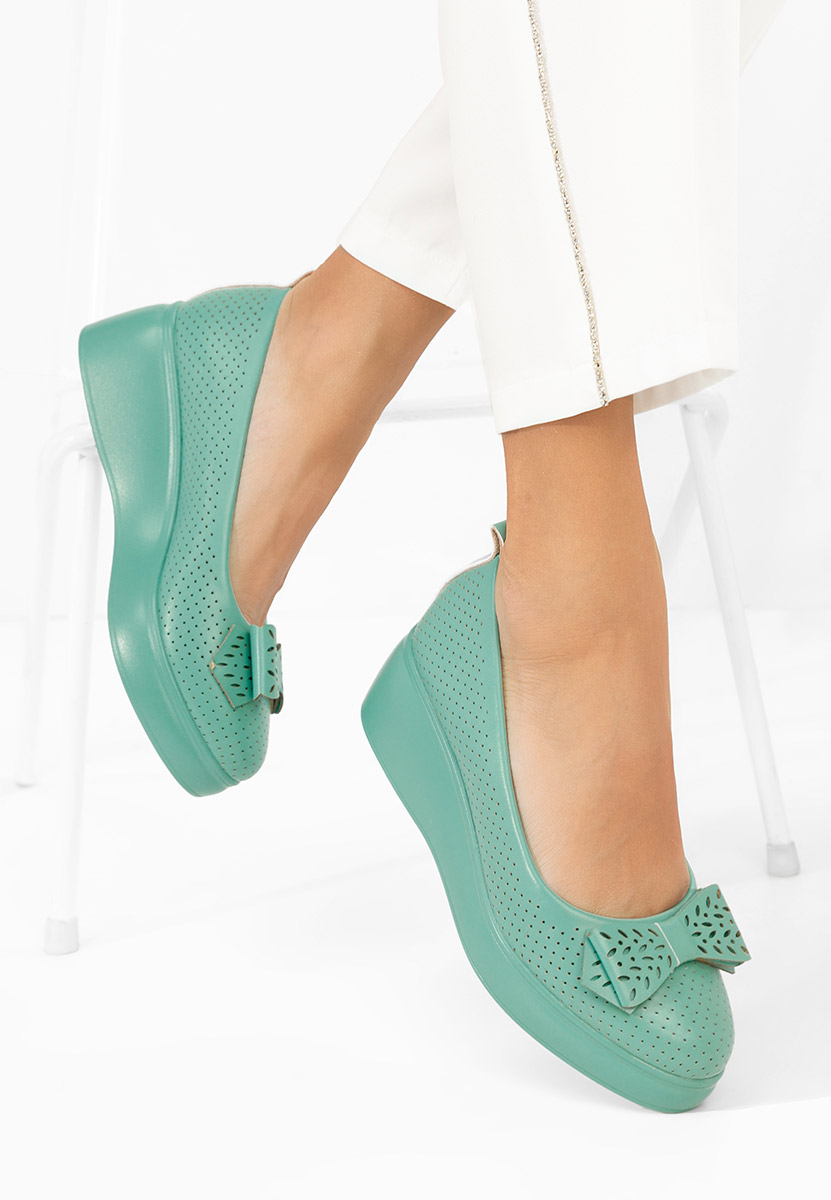 Zelené lodičky na platformě Latefa