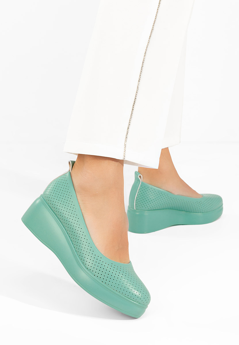 Zelené lodičky na platformě Danetia