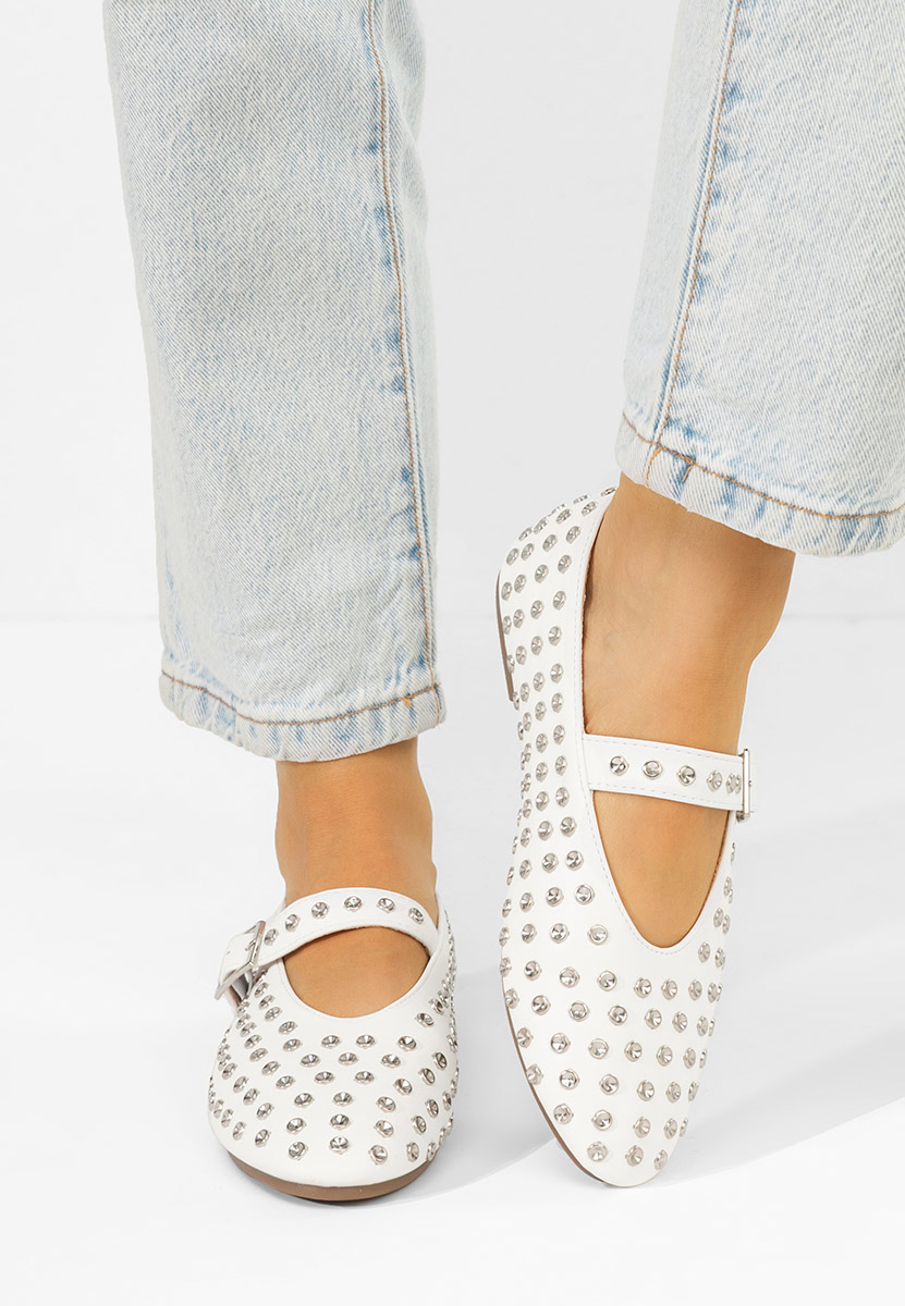 Bílé dámské baleríny Karem