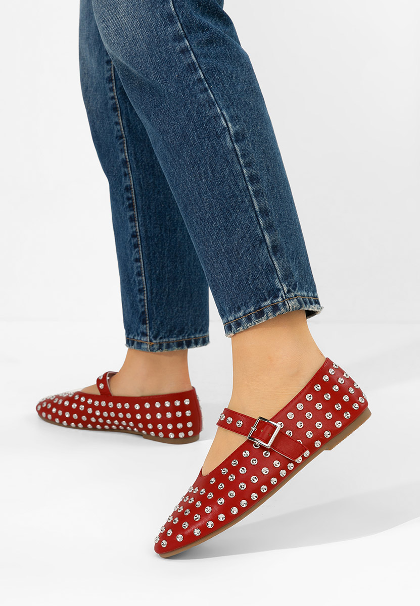 Bordové dámské baleríny Karem