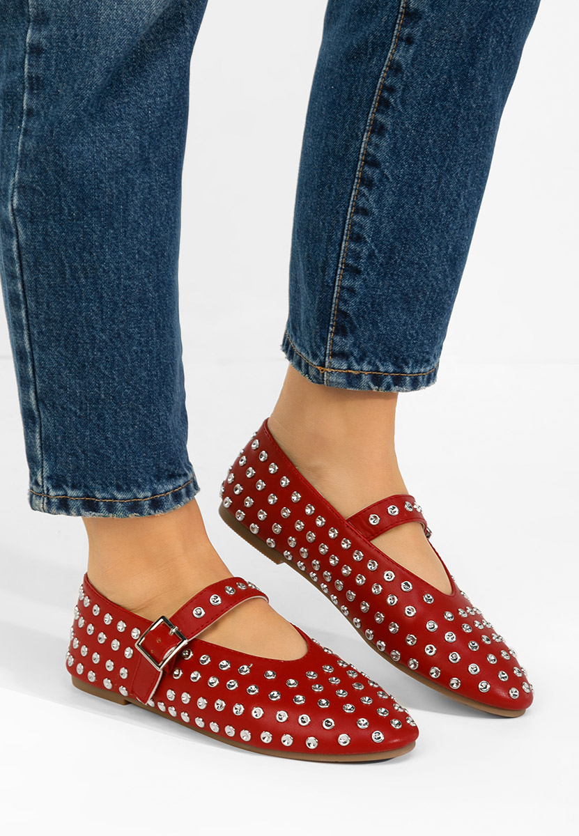 Bordové dámské baleríny Karem