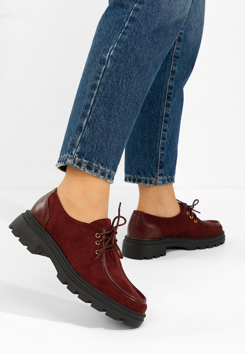 Bordové dámské polobotky Seliora