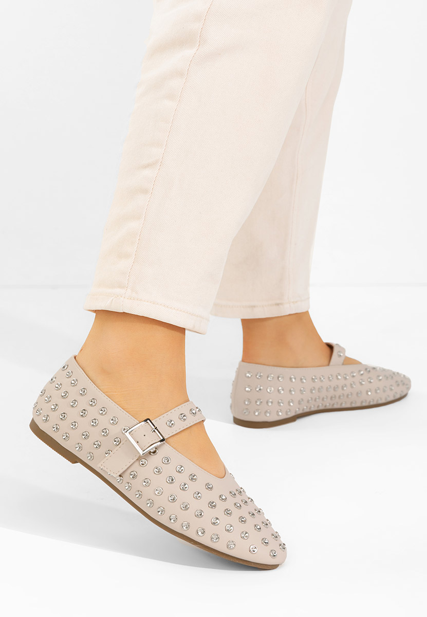 Béžové dámské baleríny Karem