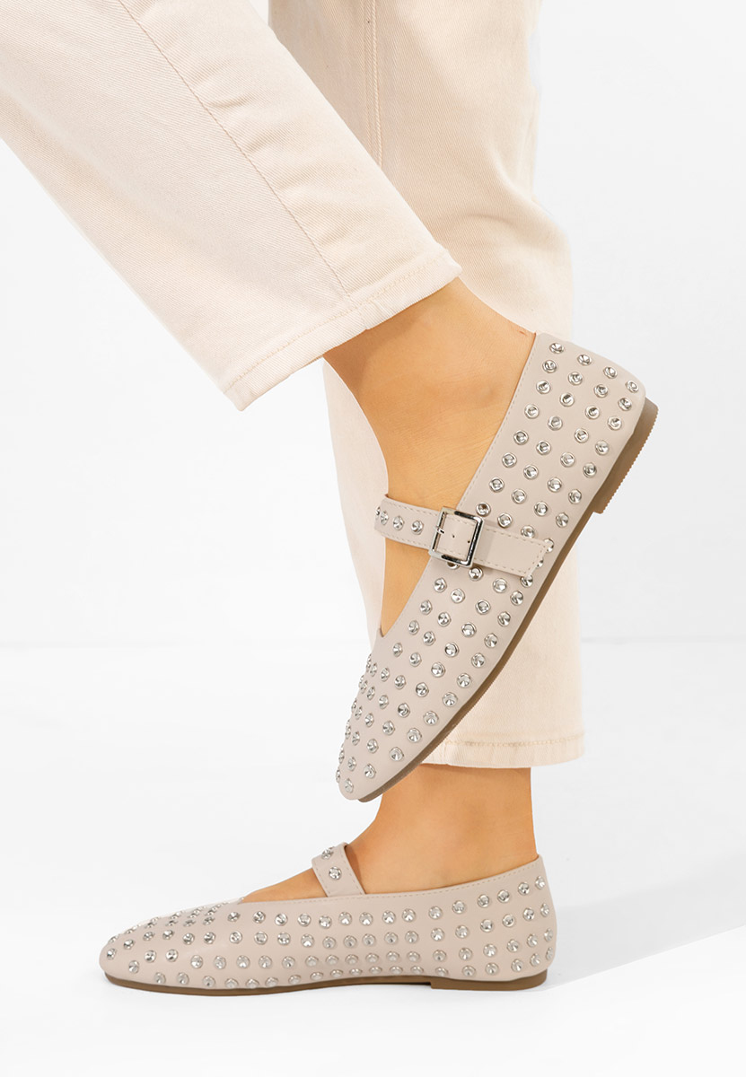 Béžové dámské baleríny Karem