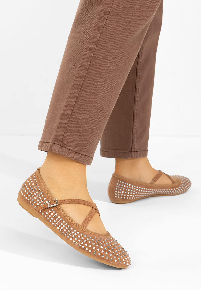 Khaki dámské baleríny Karemy
