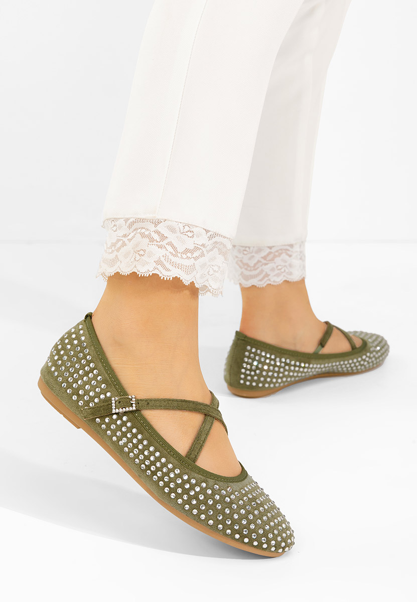 Zelené dámské baleríny Karemy