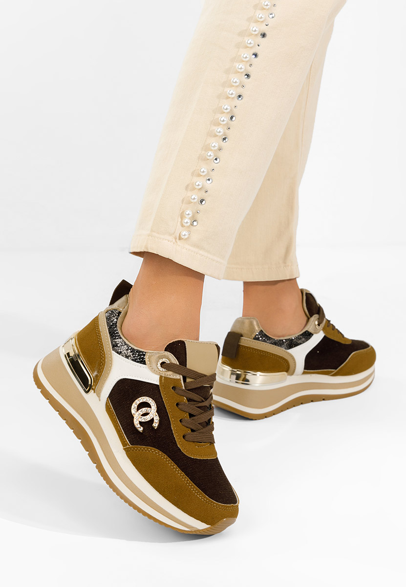 Hnedé dámské tenisky na platformě Liliza