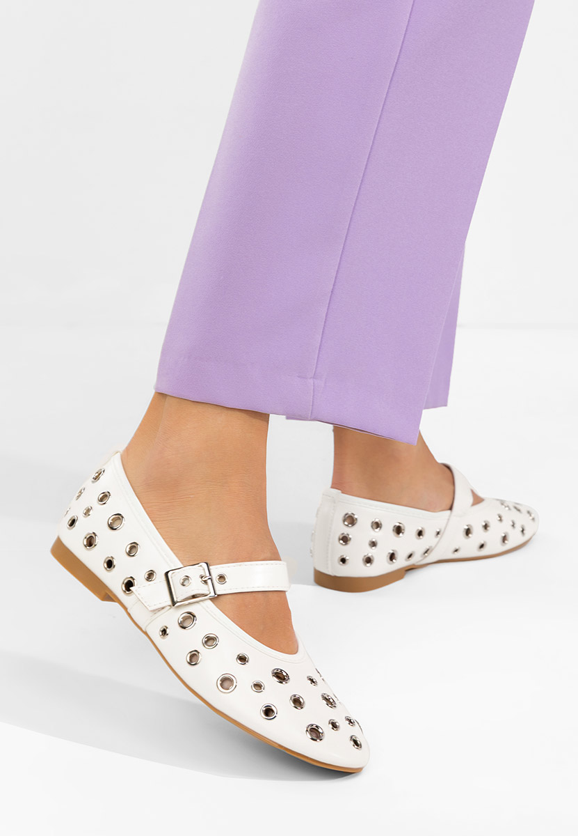 Bílé dámské baleríny Fionia