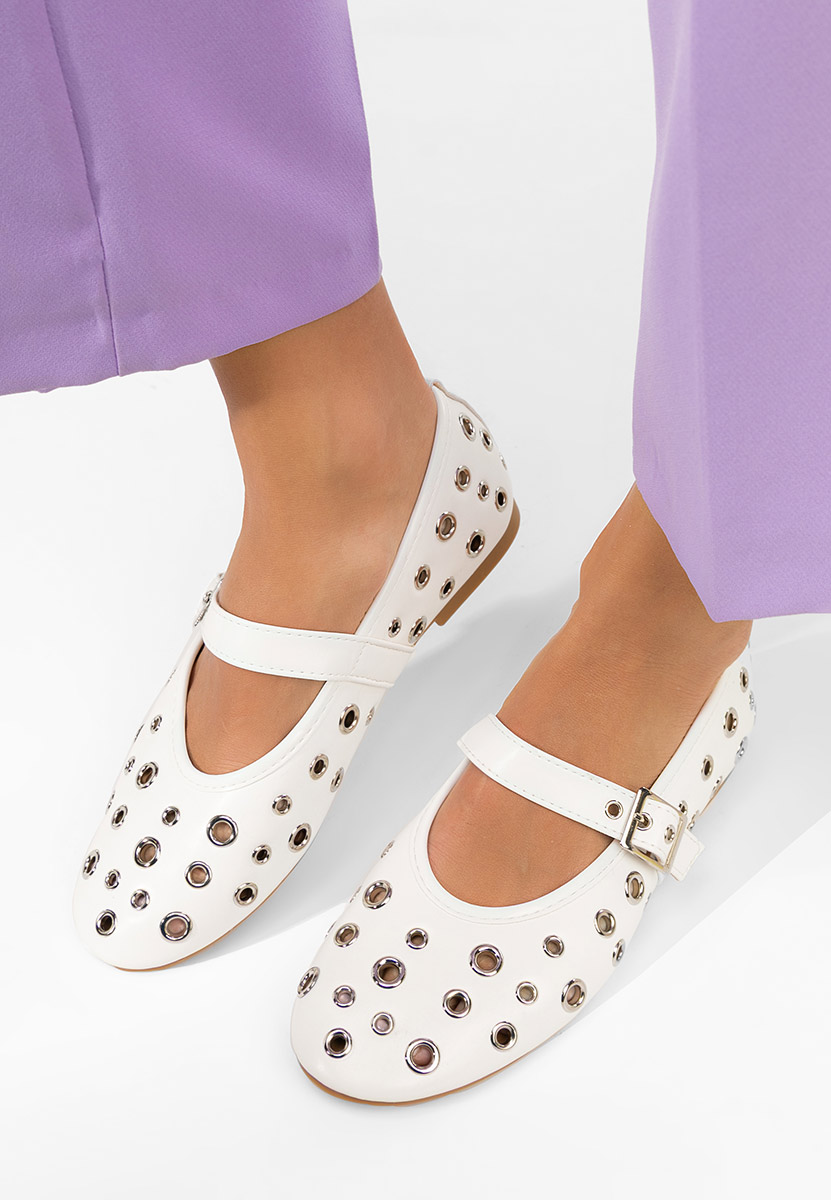 Bílé dámské baleríny Fionia