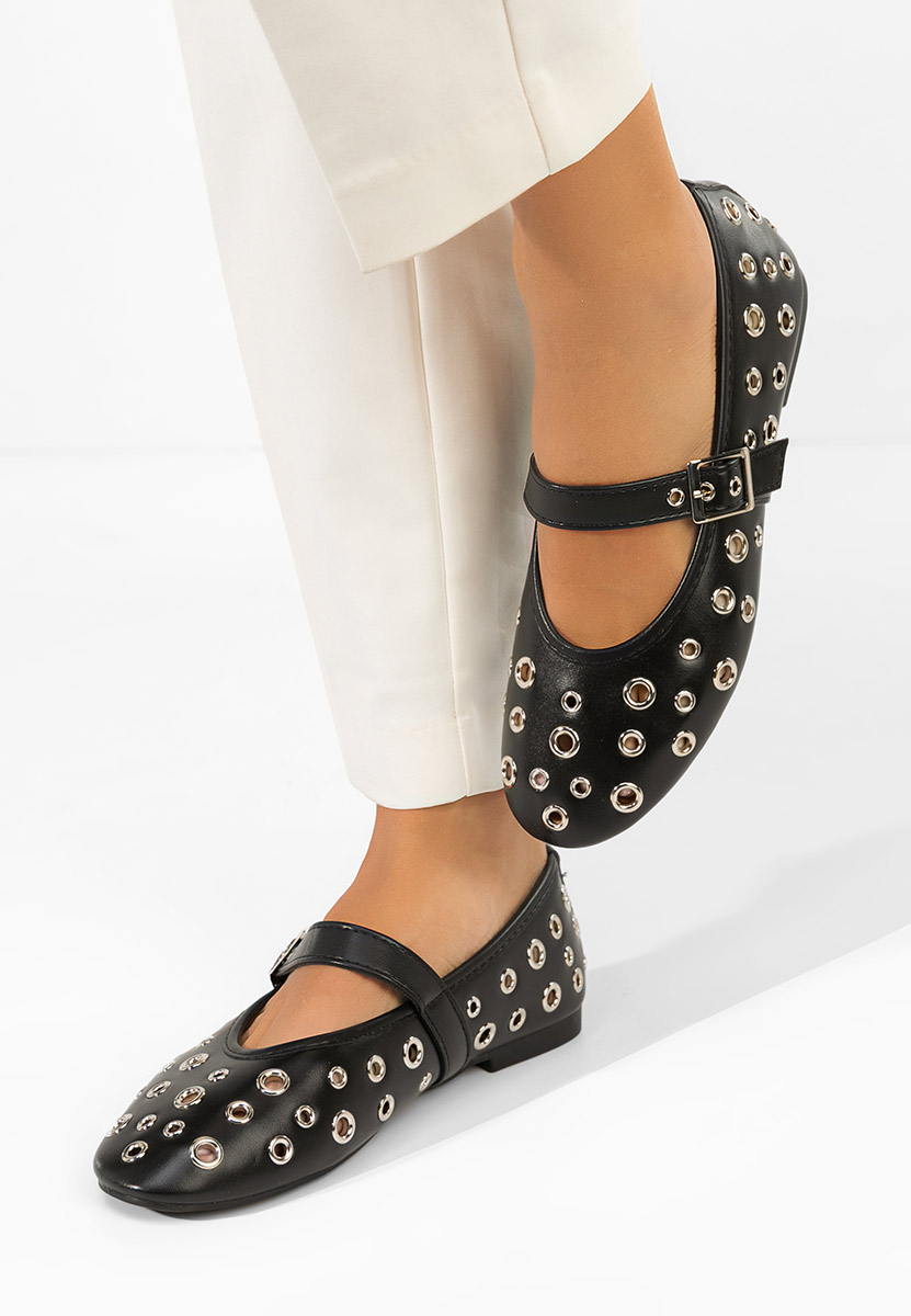 Černé dámské baleríny Fionia