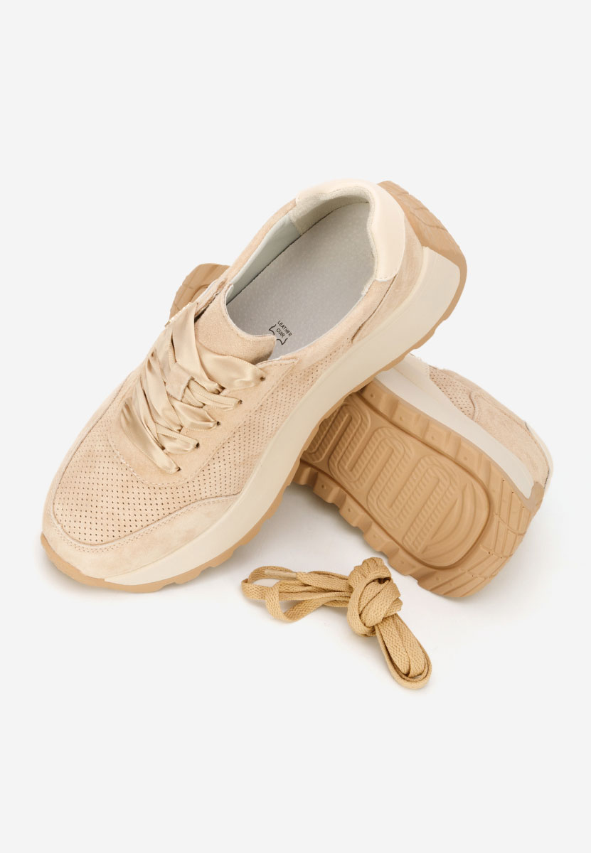 Béžové dámské tenisky na platformě Densia