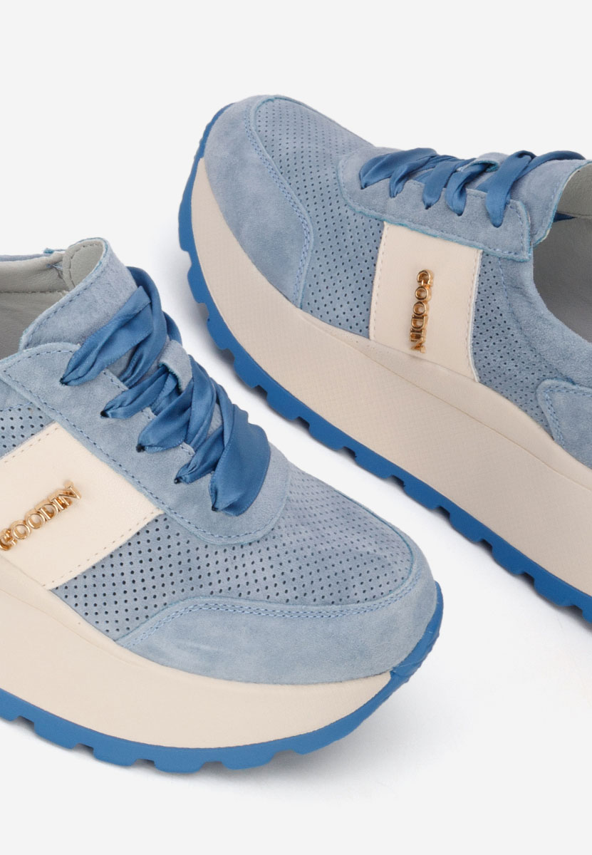 Modré dámské tenisky na platformě Densia