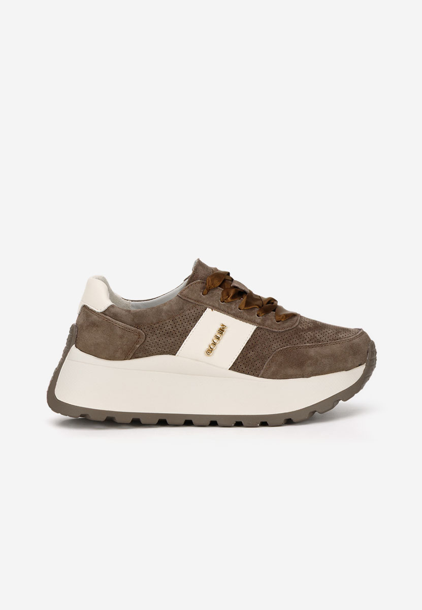 Hnedé dámské tenisky na platformě Densia