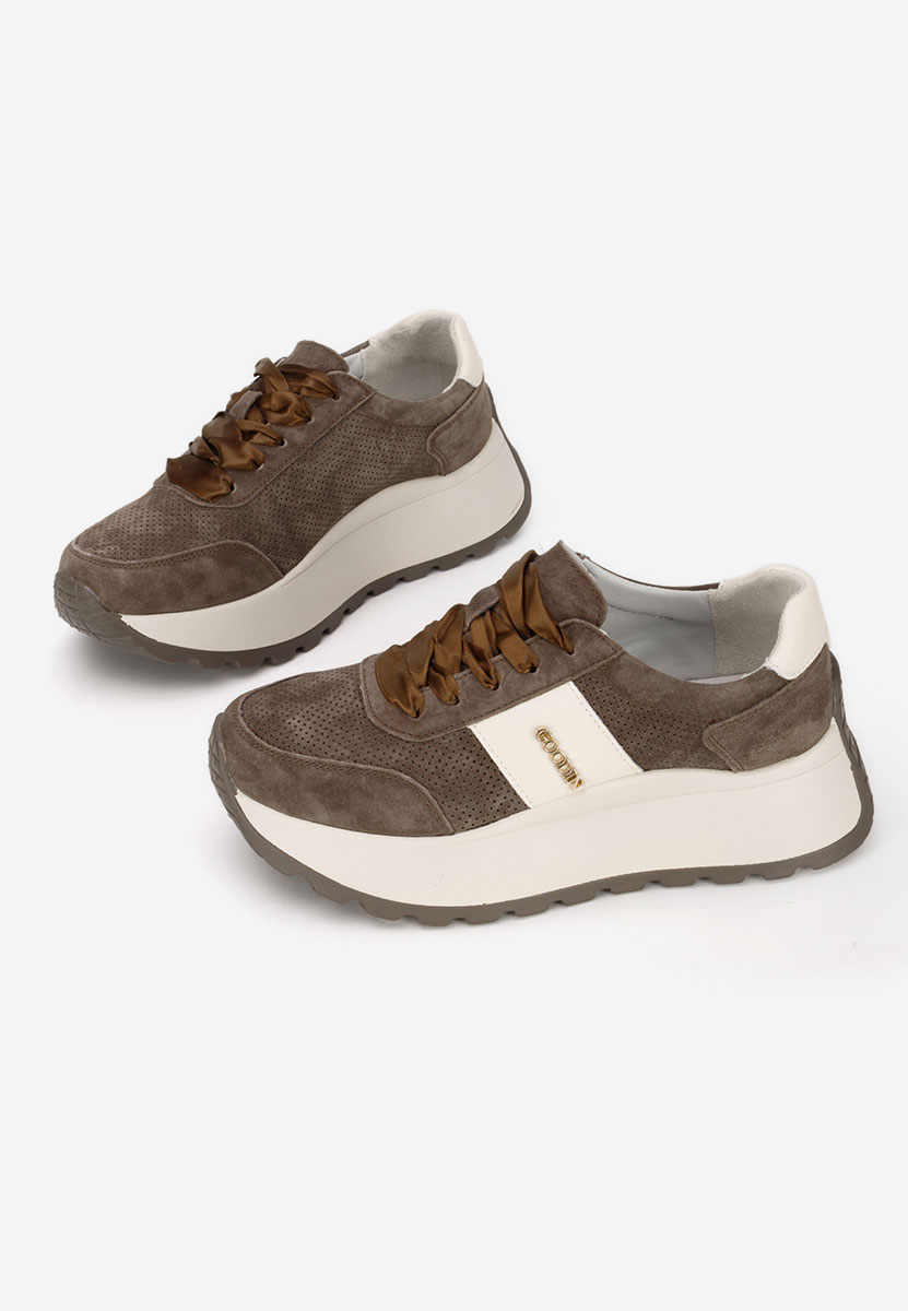 Hnedé dámské tenisky na platformě Densia