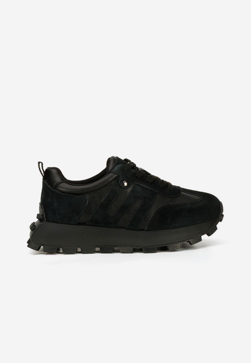 Černé kožené dámské sneakersy Naturală Jomelia V2