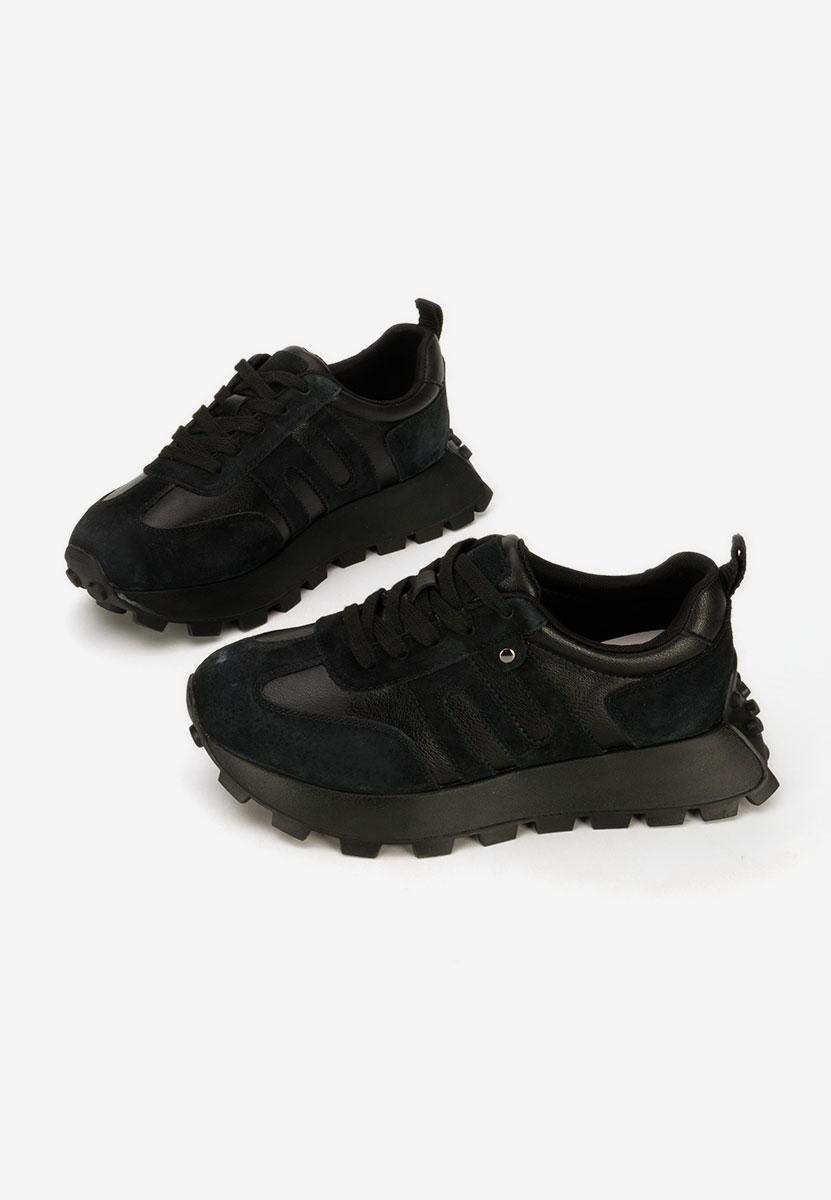 Černé kožené dámské sneakersy Naturală Jomelia V2