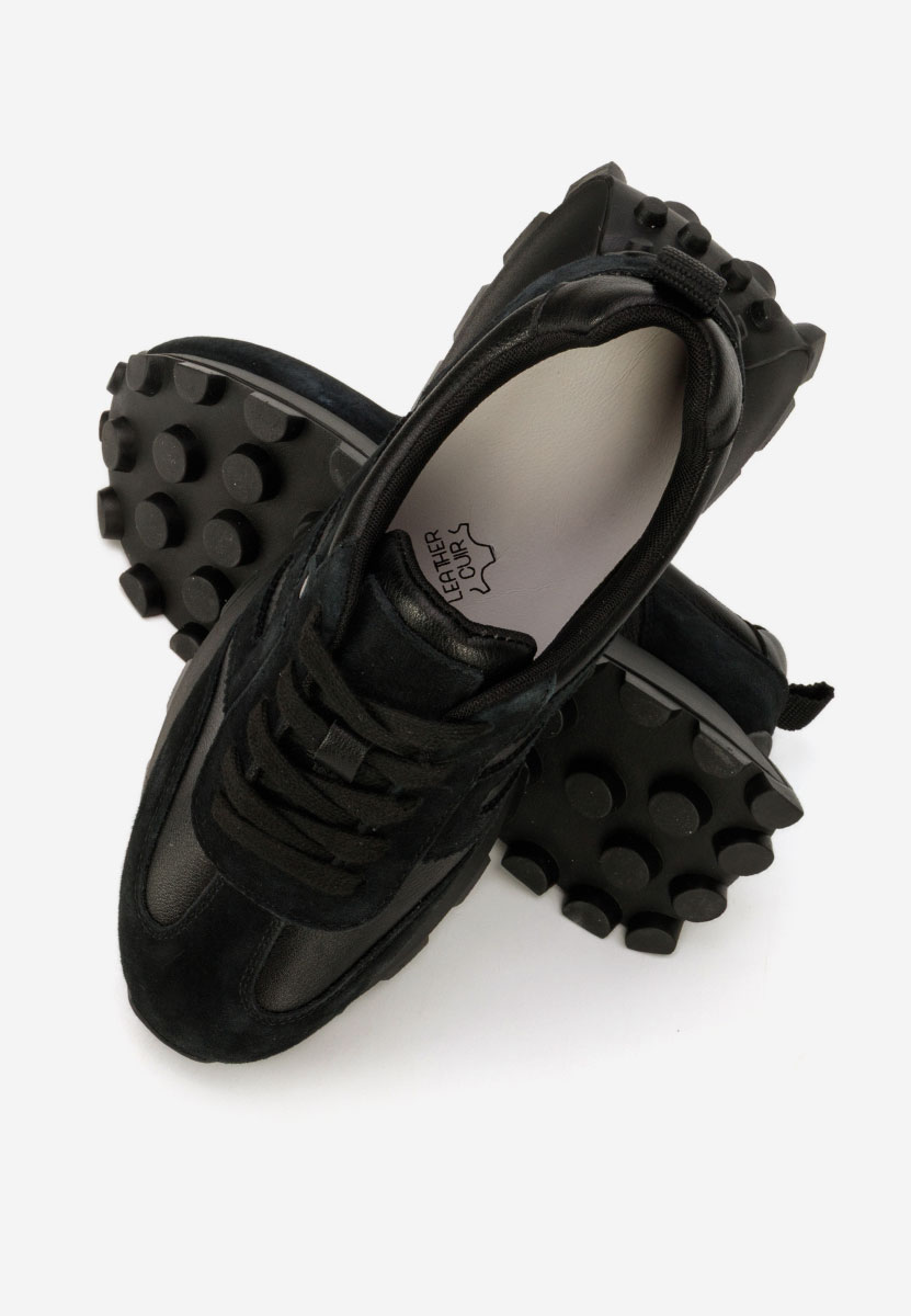 Černé kožené dámské sneakersy Naturală Jomelia V2