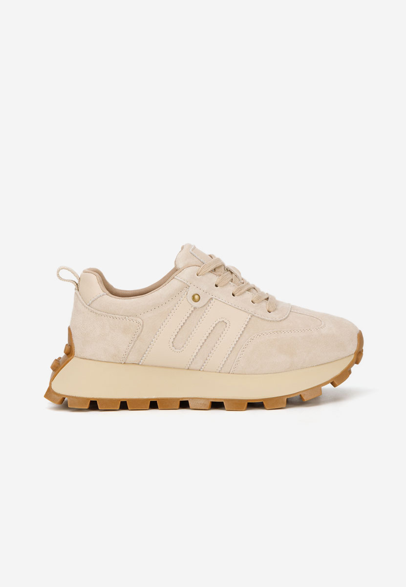 Béžové kožené dámské sneakersy Naturală Jomelia V2