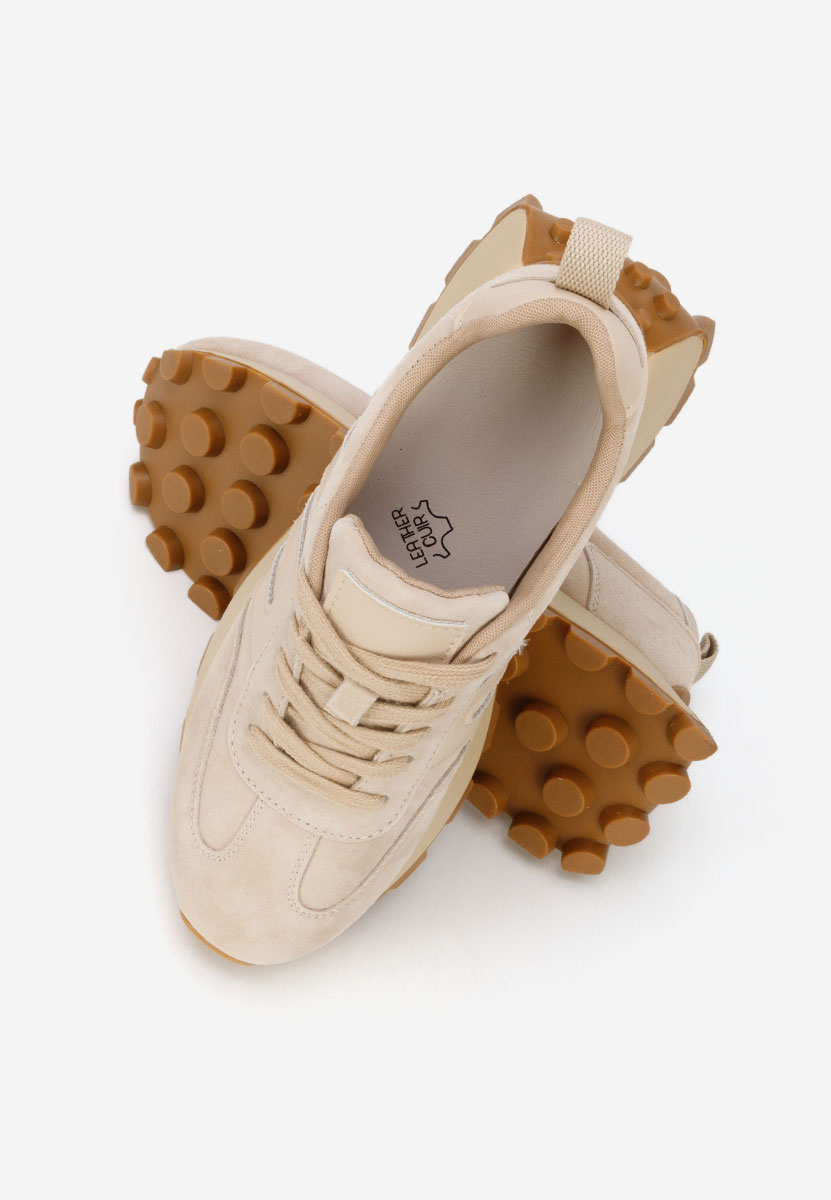 Béžové kožené dámské sneakersy Naturală Jomelia V2