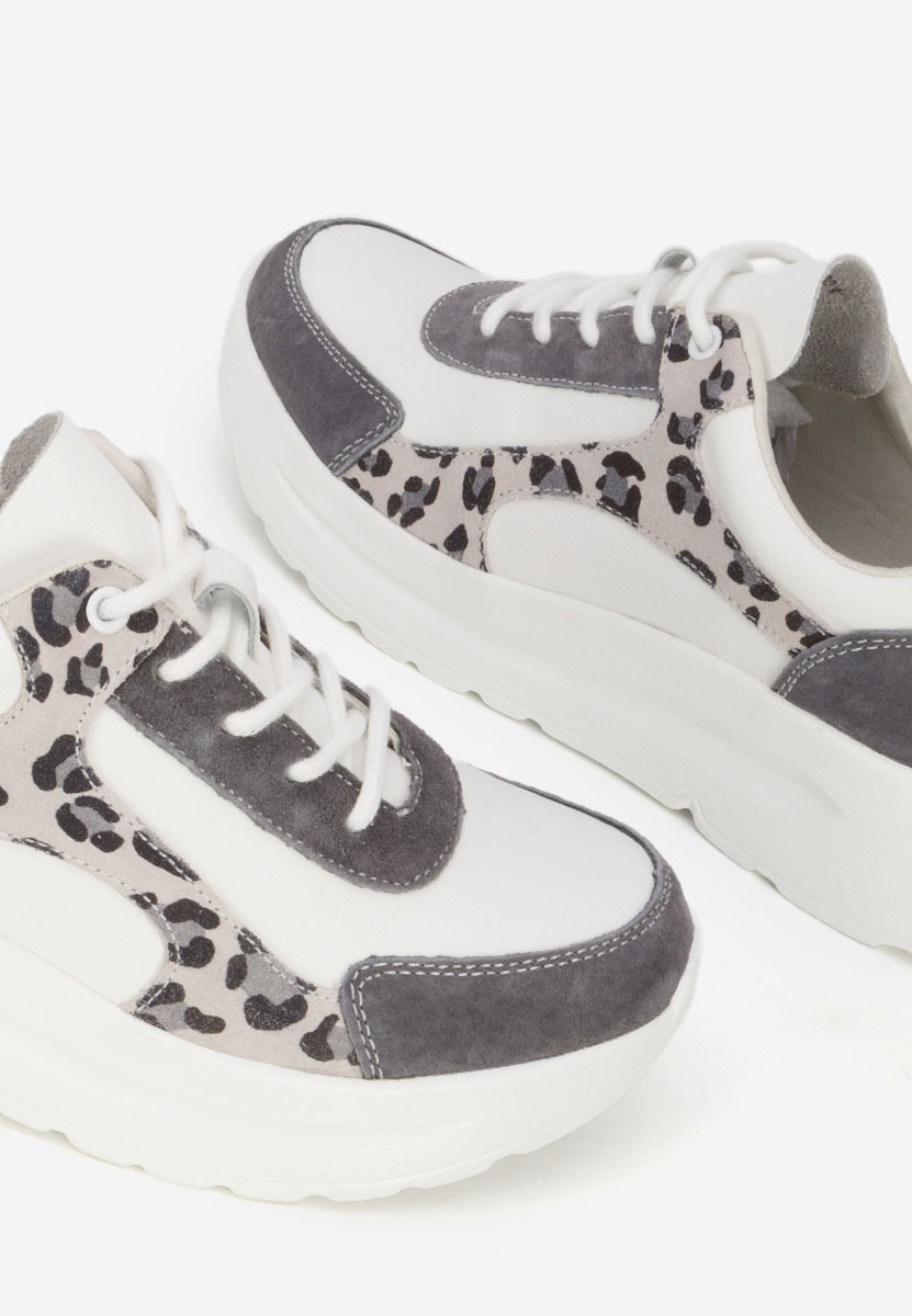 Bílé kožené dámské sneakersy Arkania