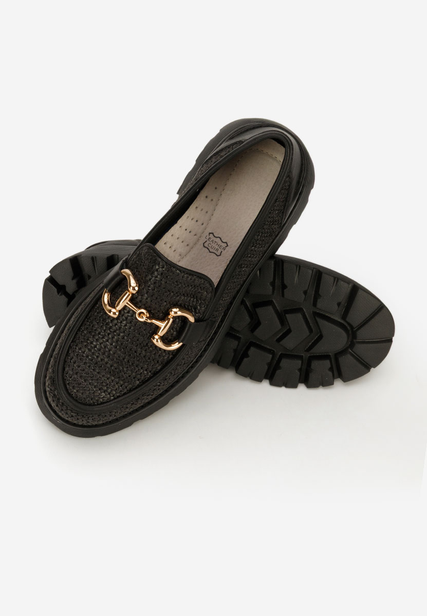 Černé dámské kožené mokasíny Yolandia