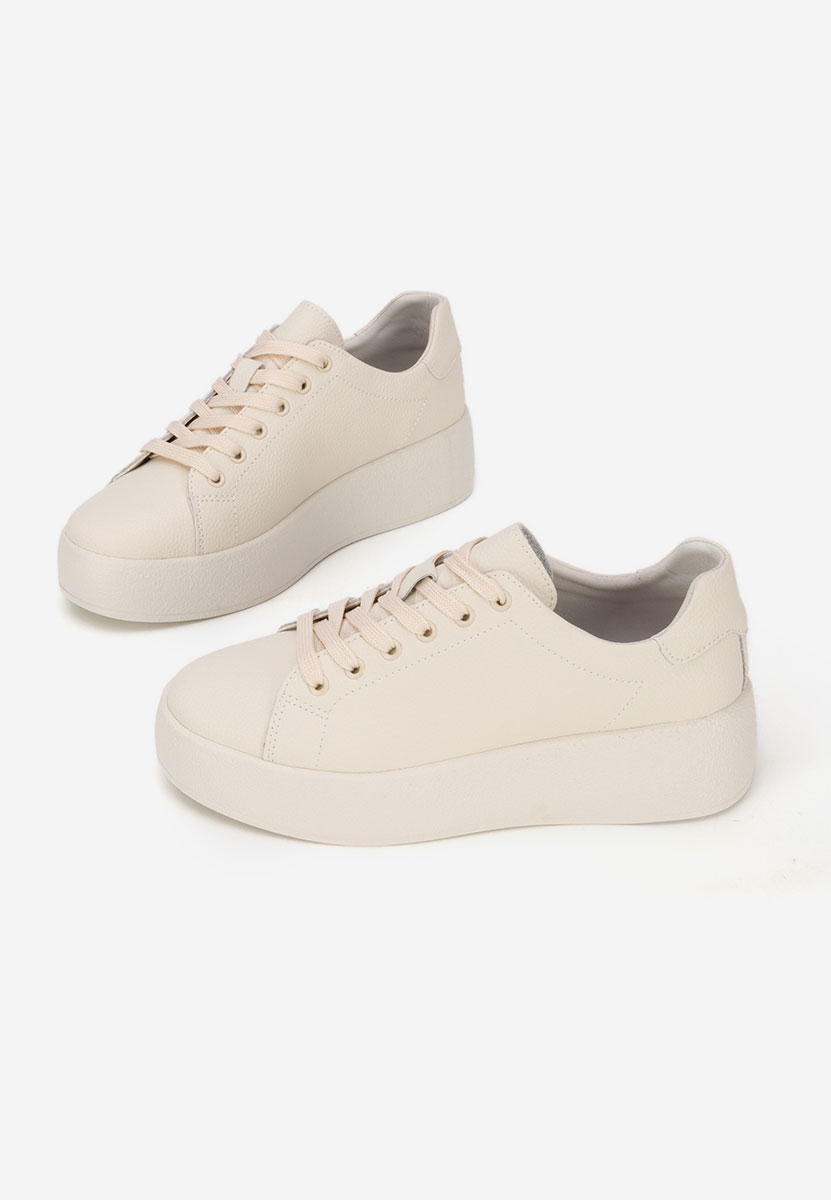 Béžové kožené dámské sneakersy Calypso