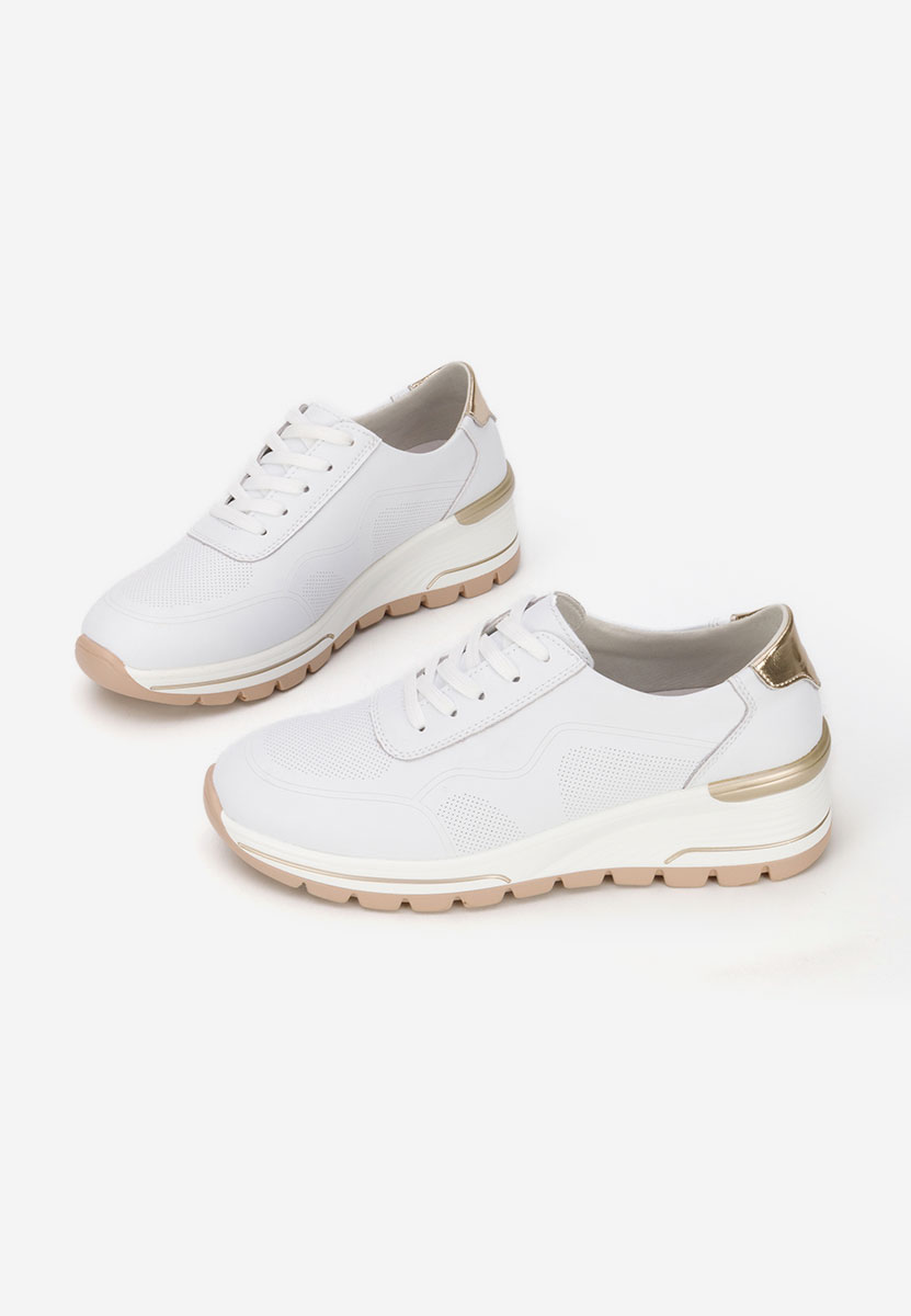 Bílé kožené dámské sneakersy Thanh