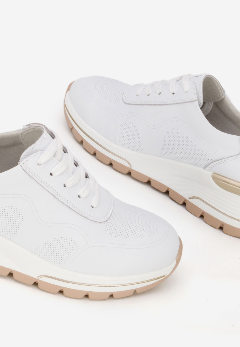 Bílé kožené dámské sneakersy Thanh
