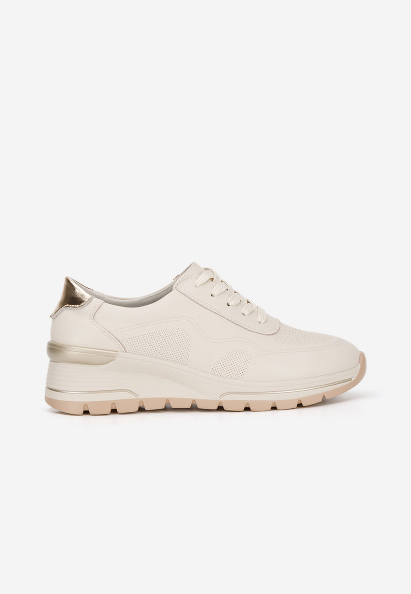 Béžové kožené dámské sneakersy Thanh