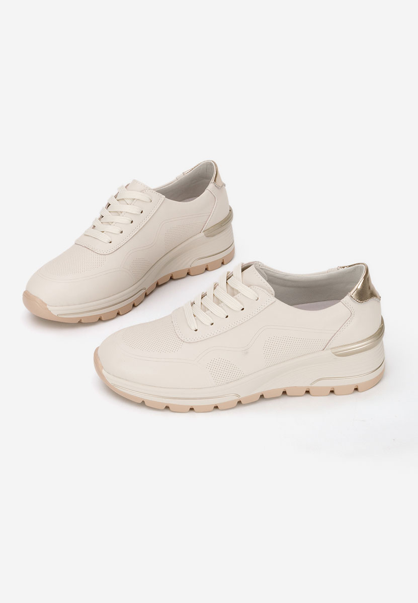 Béžové kožené dámské sneakersy Thanh