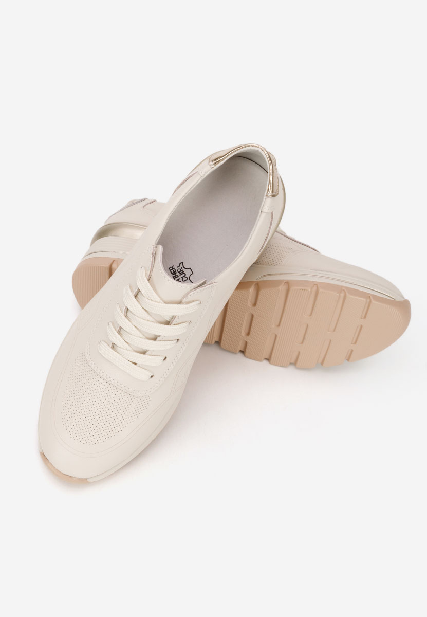 Béžové kožené dámské sneakersy Thanh