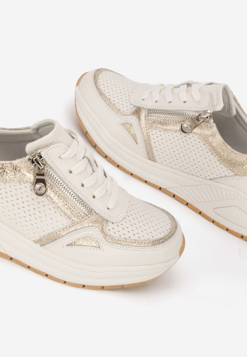 Béžové kožené dámské sneakersy Penelopia