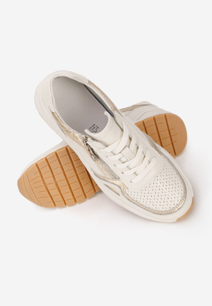 Béžové kožené dámské sneakersy Penelopia