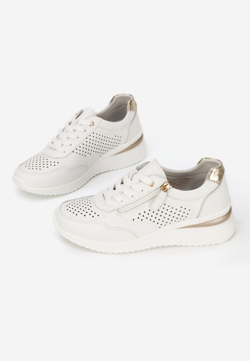 Bílé kožené dámské sneakersy Abrienda