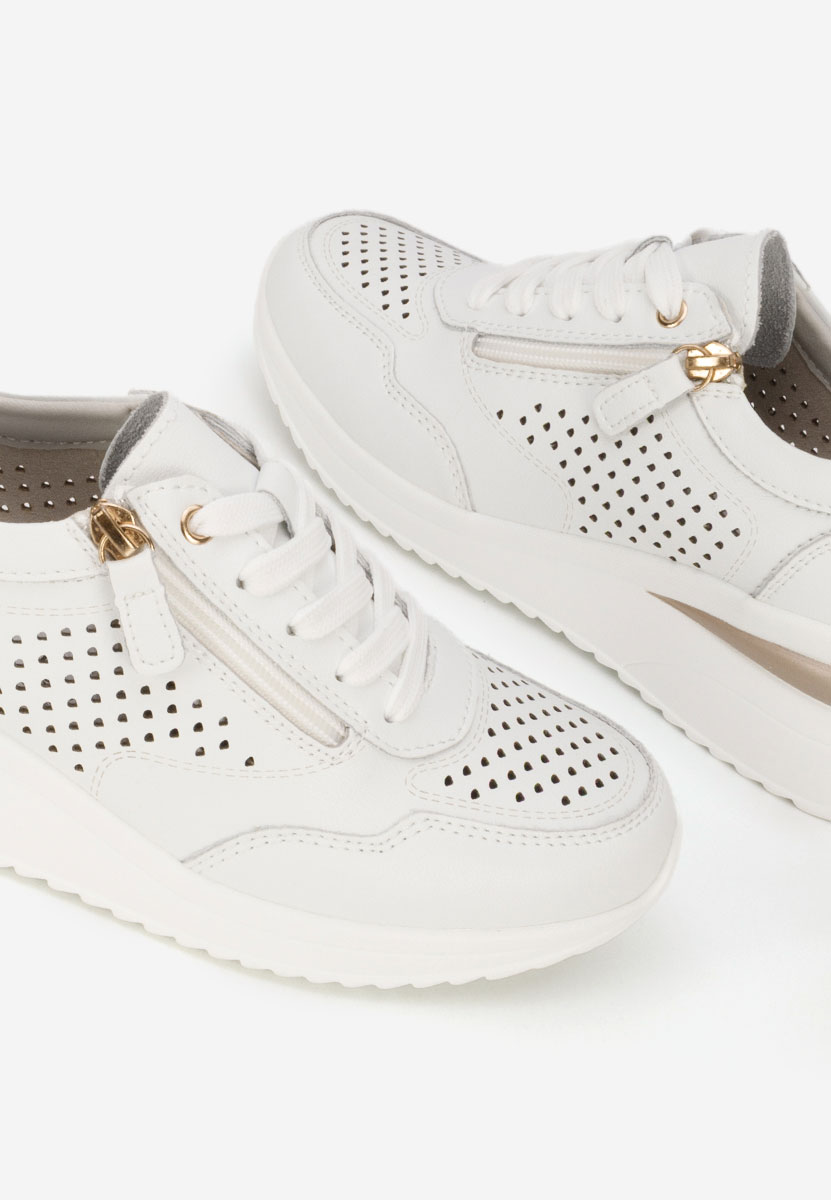 Bílé kožené dámské sneakersy Abrienda