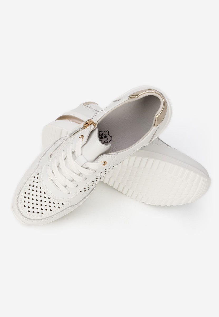 Bílé kožené dámské sneakersy Abrienda