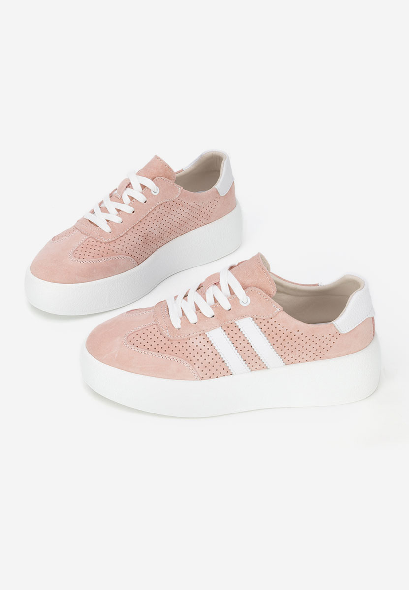 Ružové kožené dámské sneakersy Jiustina