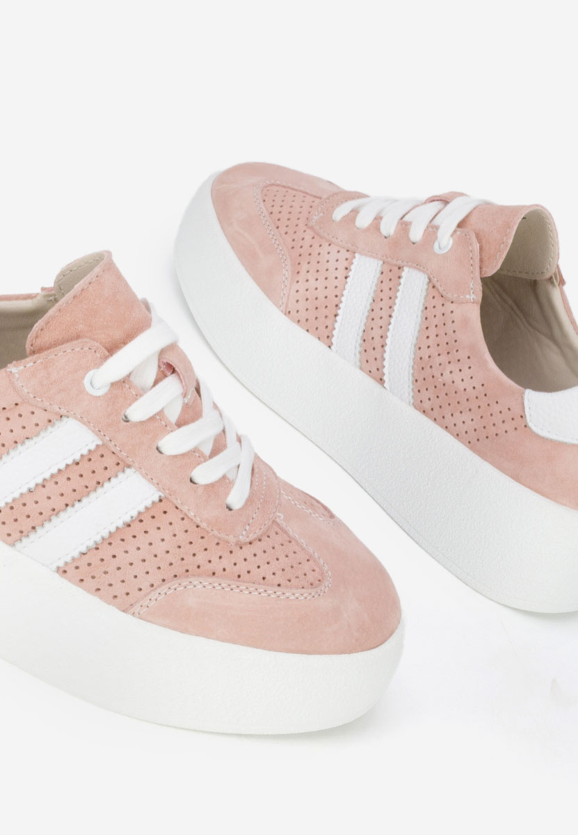 Ružové kožené dámské sneakersy Jiustina