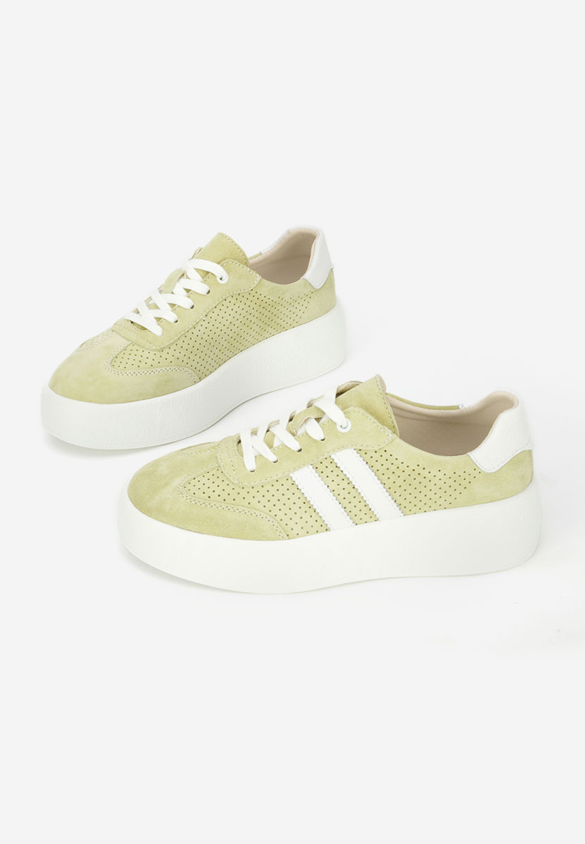 Zelené kožené dámské sneakersy Jiustina