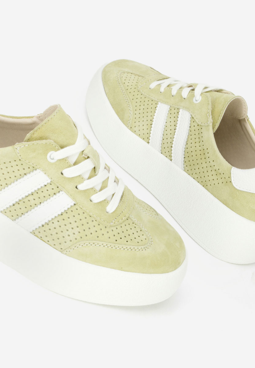 Zelené kožené dámské sneakersy Jiustina