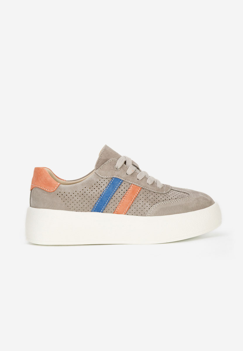 Šedé kožené dámské sneakersy Jiustina