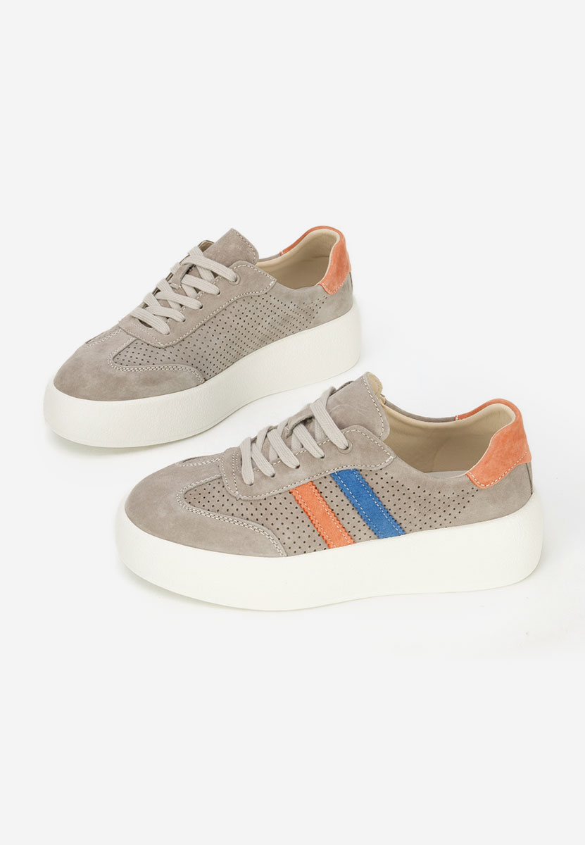 Šedé kožené dámské sneakersy Jiustina