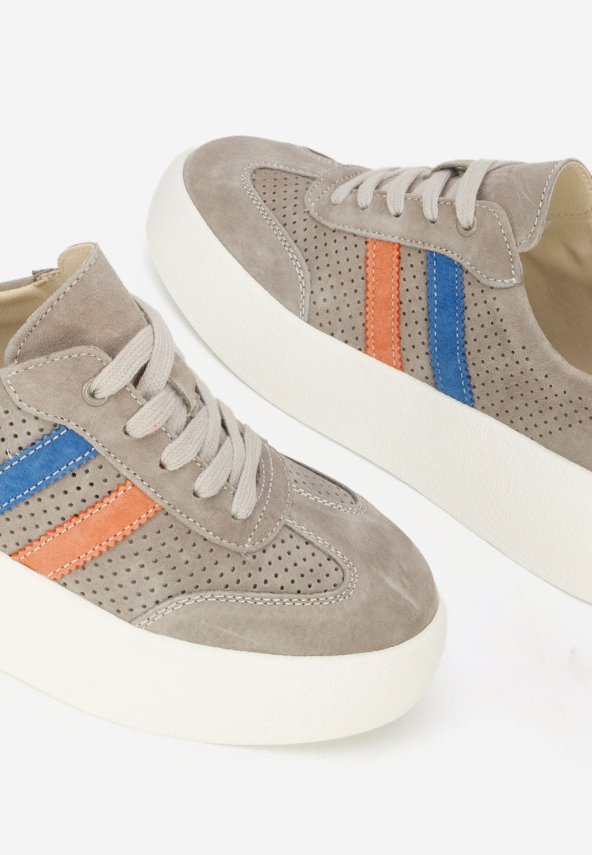 Šedé kožené dámské sneakersy Jiustina