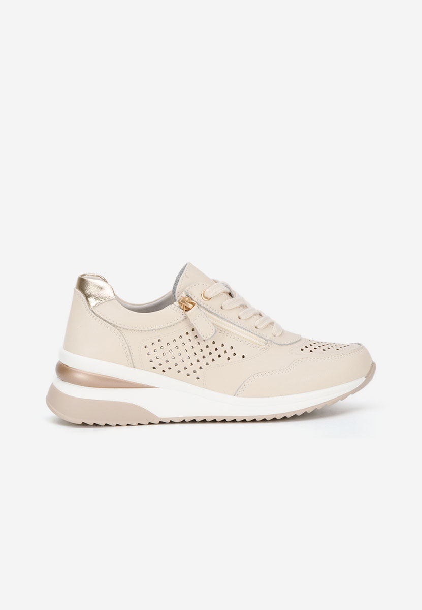 Béžové kožené dámské sneakersy Abrienda