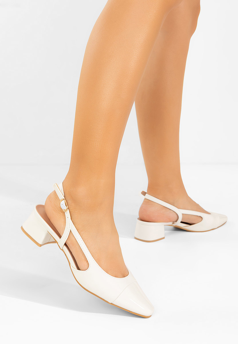 Bílé lodičky s otevřenou pätou Alexonia