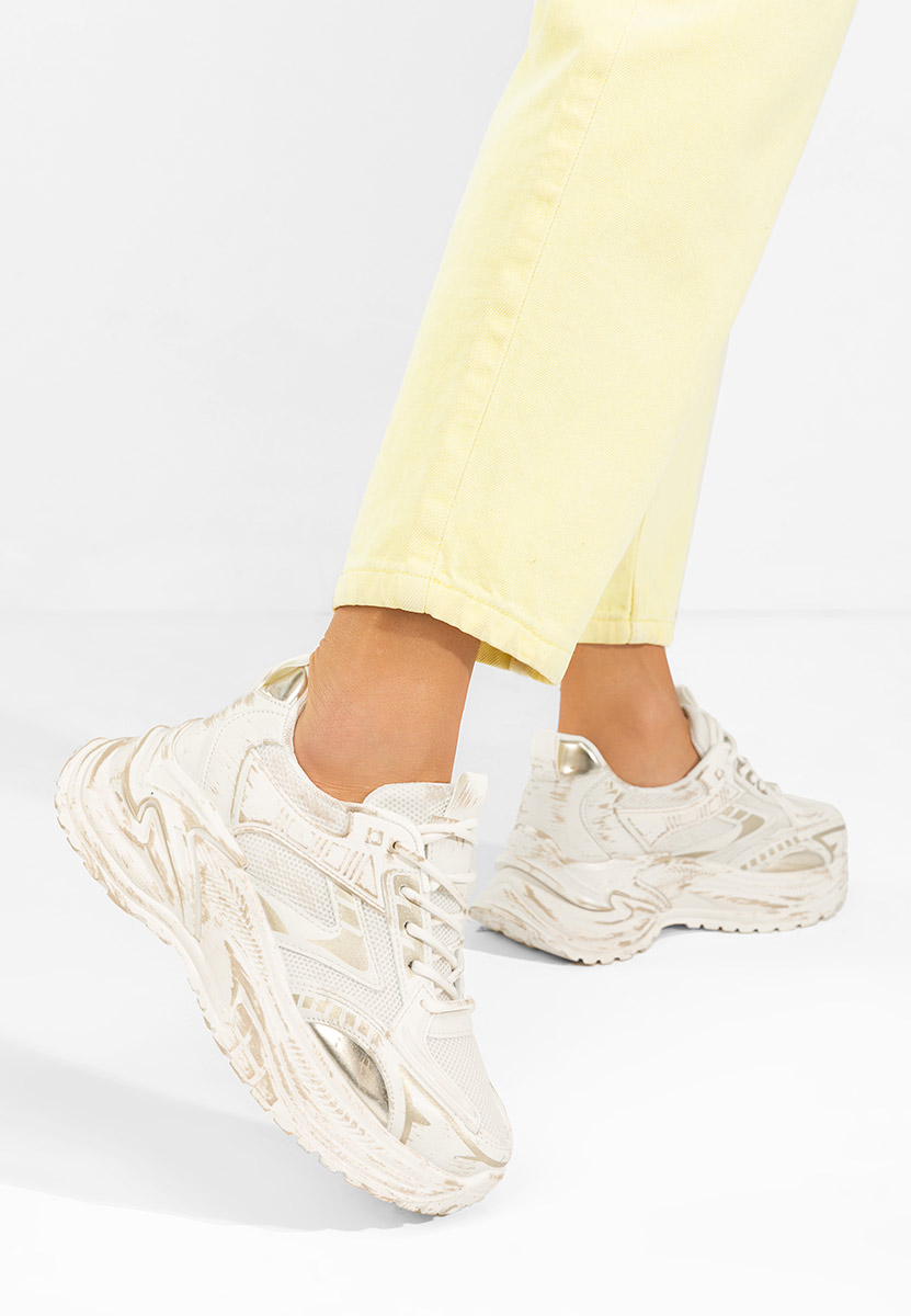 Béžové dámské tenisky na klínku Kellee