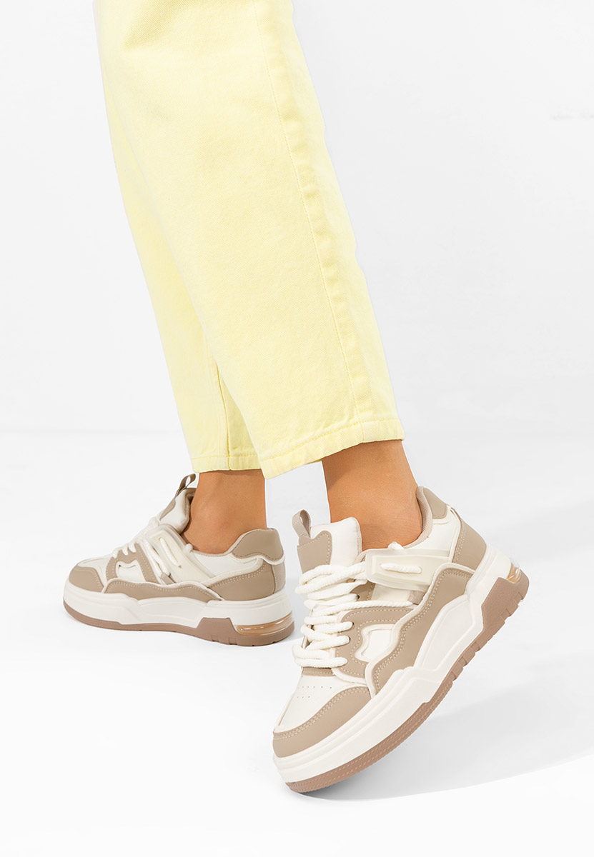 Khaki dámské tenisky na platformě Cinzela