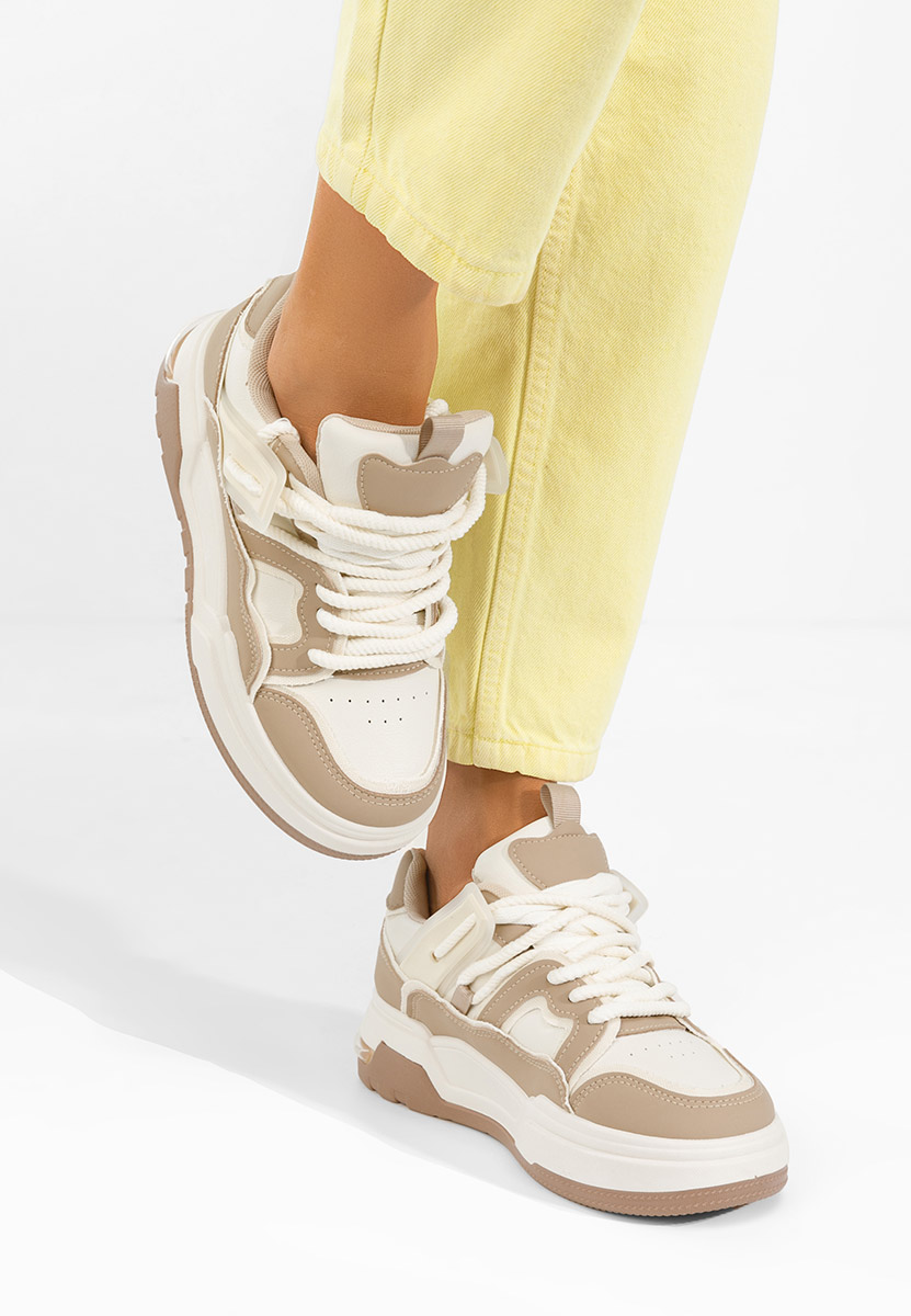 Khaki dámské tenisky na platformě Cinzela